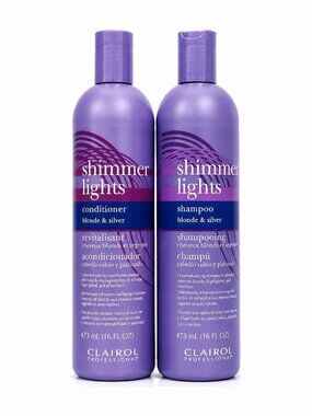 Clairol Shimmer Lights Shampoo & Conditioner Blonde Silver Hair 16oz Duo Set